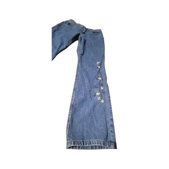 Vintage Y2K Guess Embroidered Mid Rise Wide Leg Jeans Size 28 Made in USA Cotton - Picture 14 of 16